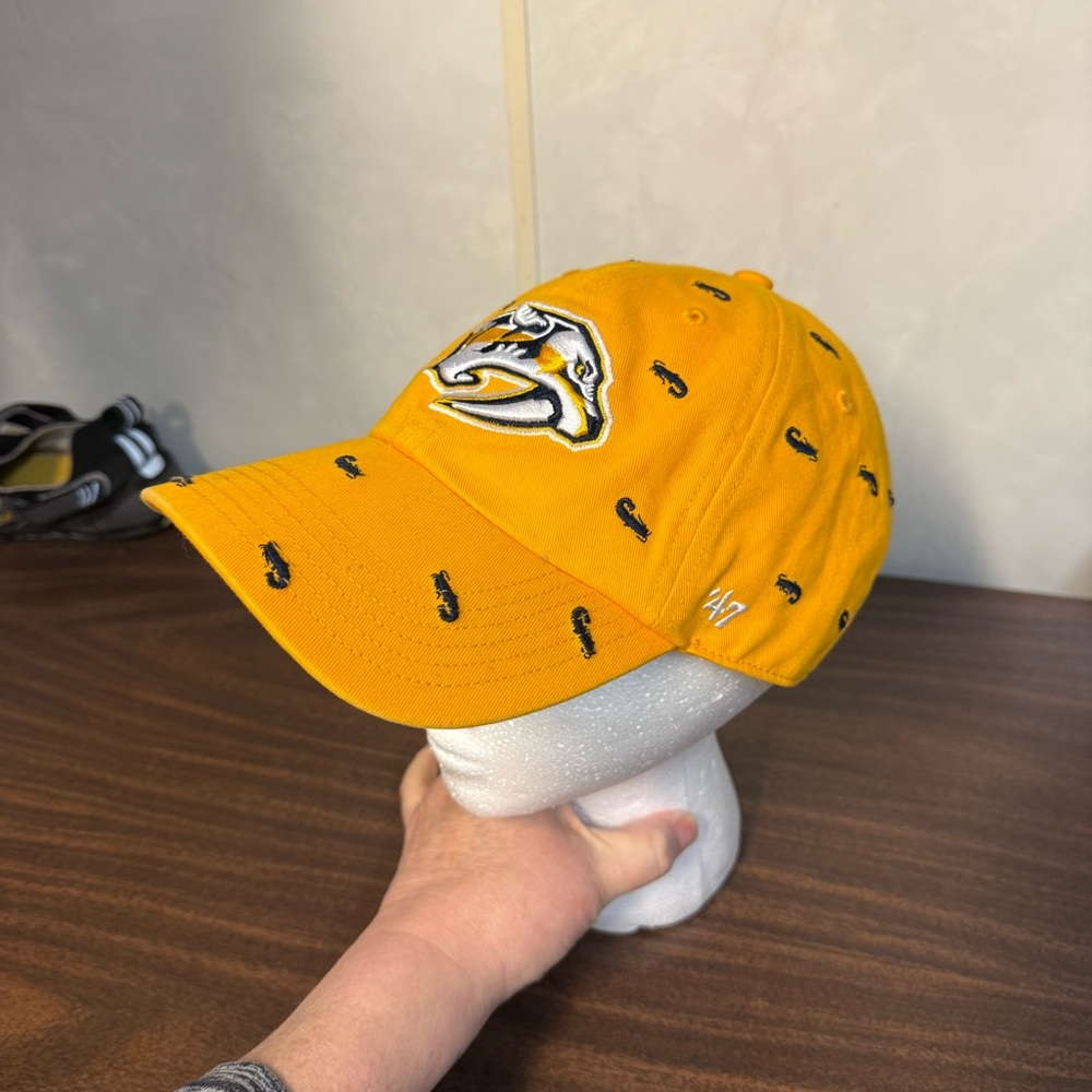 NHL Nashville Predators Baseball Cap Hat Yellow Strap Adjustable Gnash Hockey